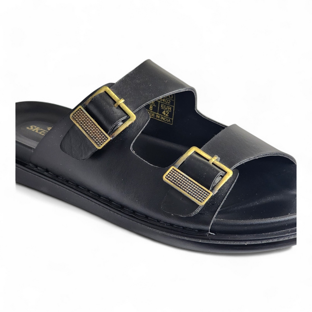 SKEROO 6402 BLACK Men's Leather Chapple - qivii