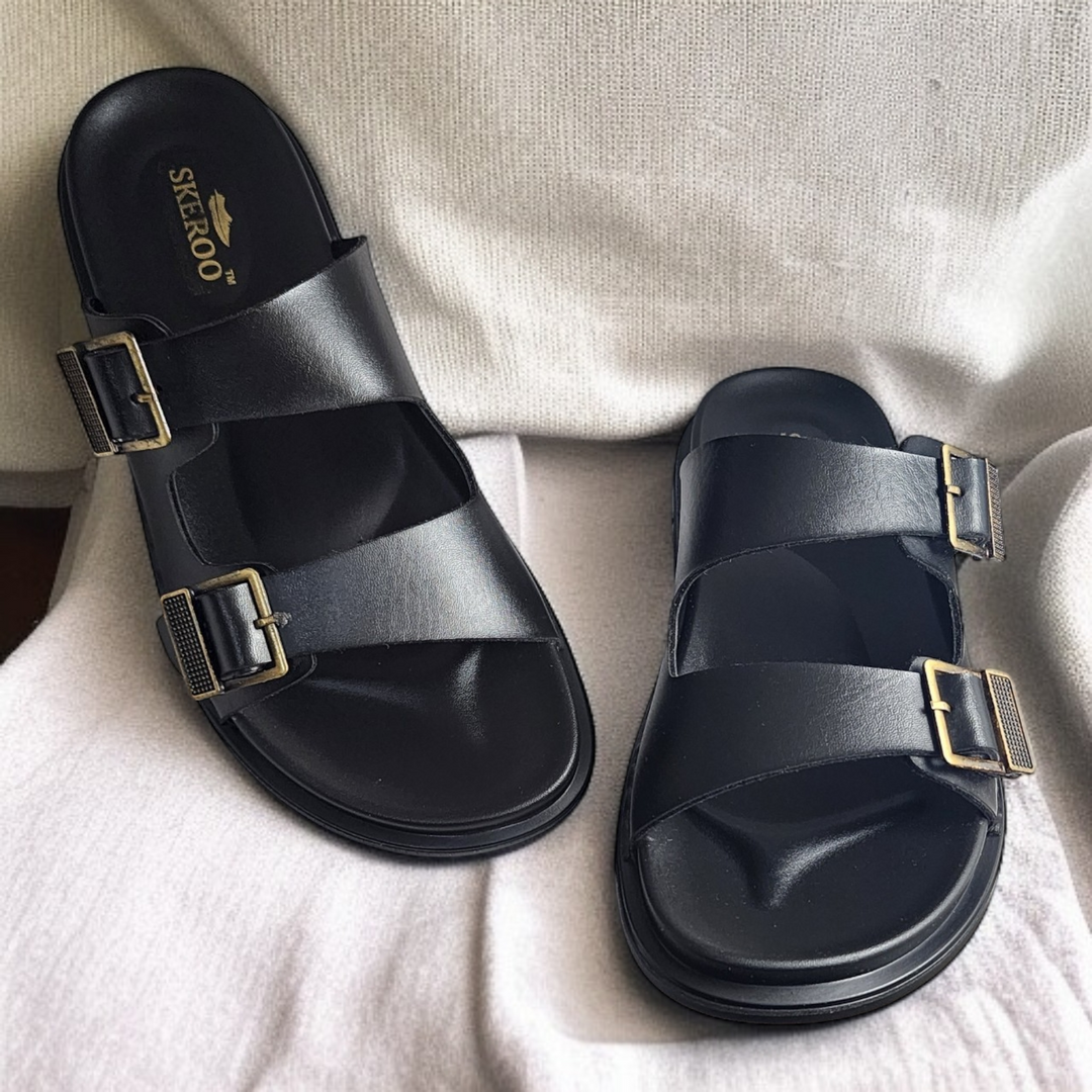 SKEROO 6402 BLACK Men's Leather Chapple - qivii