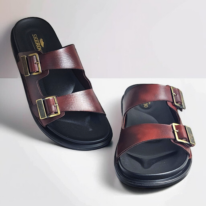 SKEROO 6402 BROWN Men's Leather Chapple - qivii