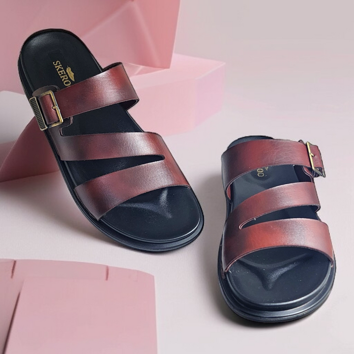 SKEROO 6404 BROWN Men's Leather Chapple - qivii