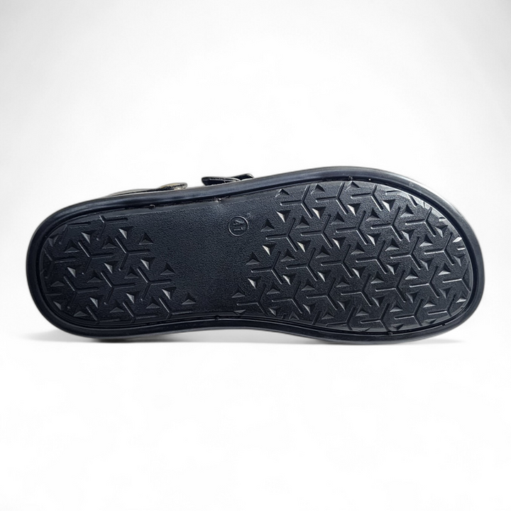 SKEROO 5004 BLACK Men's Leather Button Pack Sandal - qivii