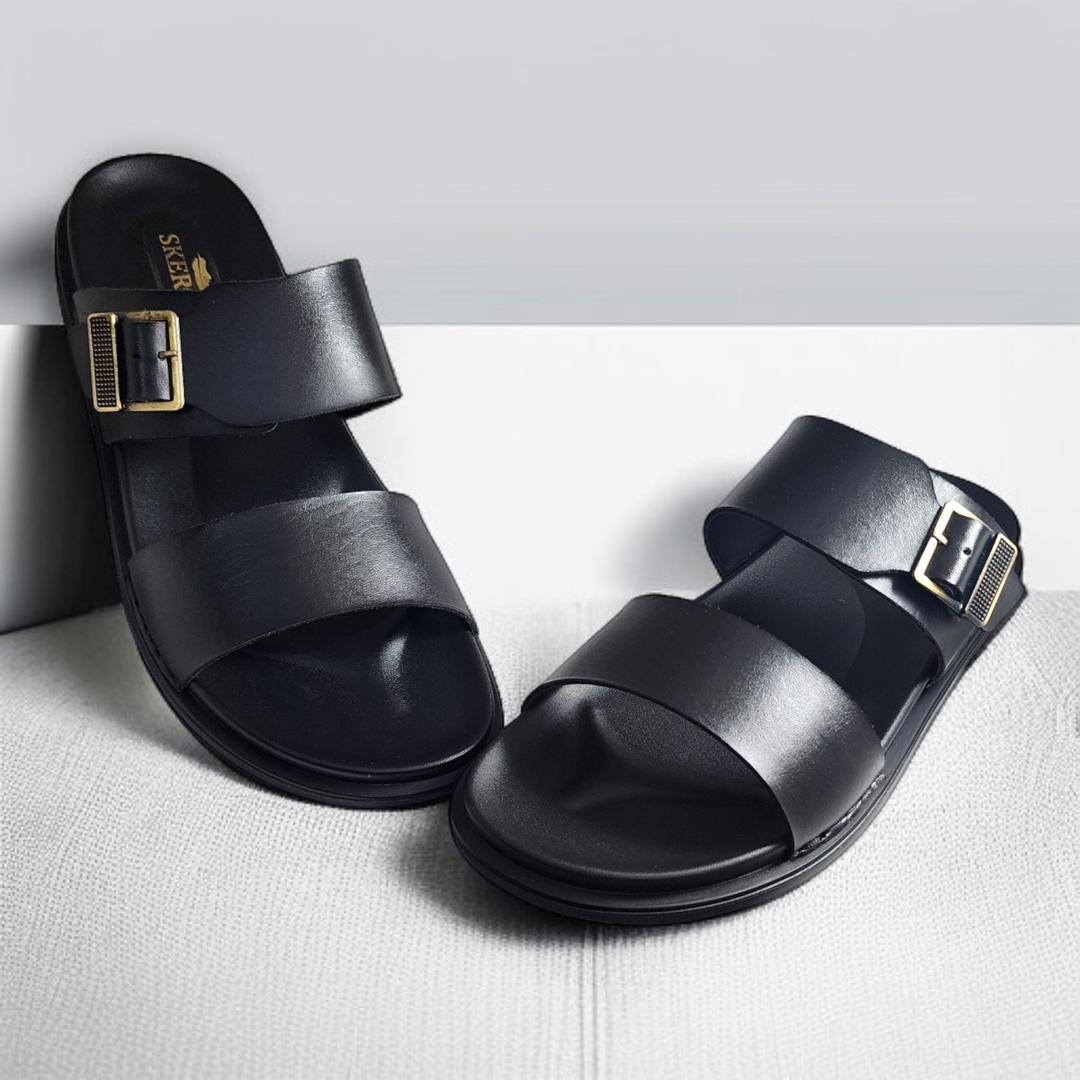 SKEROO 6409 BLACK Men's Leather Chapple - qivii