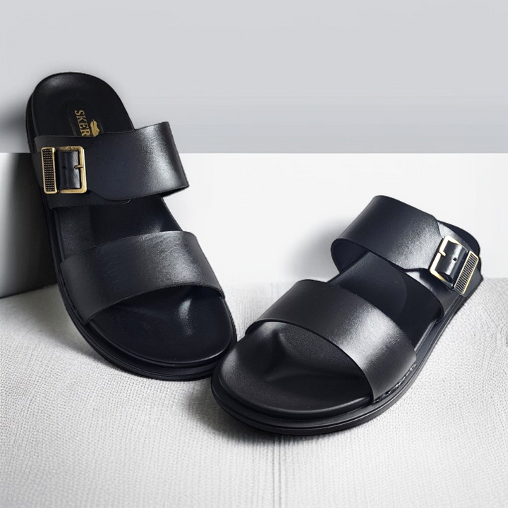 SKEROO 6409 BLACK Men's Leather Chapple - qivii