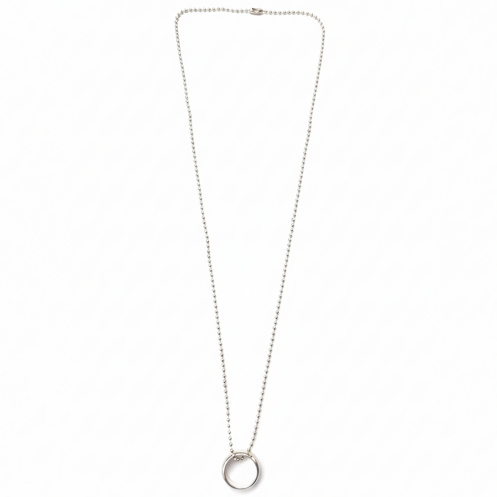 Elegant Small Silver Round Shape Pendant Necklace for Men