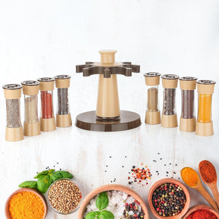 360° Revolving Spice Rack - 8 Jar Spice Organizer for Kitchen & Dining Table