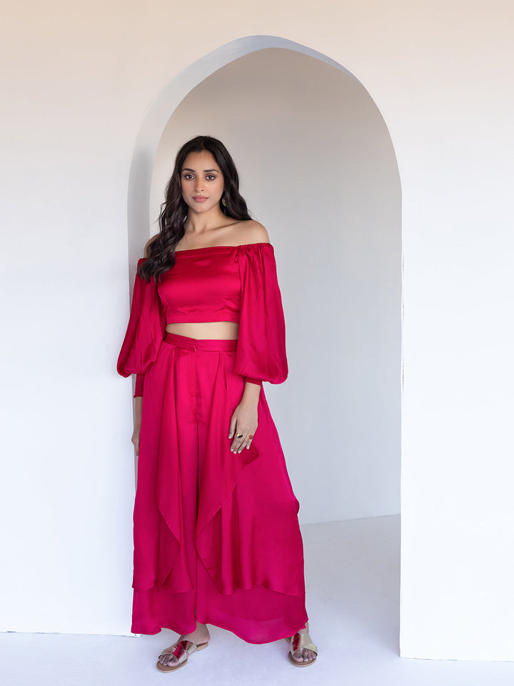 Rose Silk Co-Ord Set  - By Ragavi - qivii