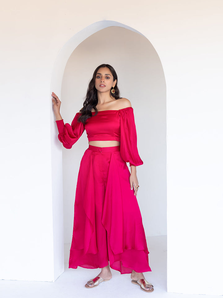 Rose Silk Co-Ord Set  - By Ragavi - qivii