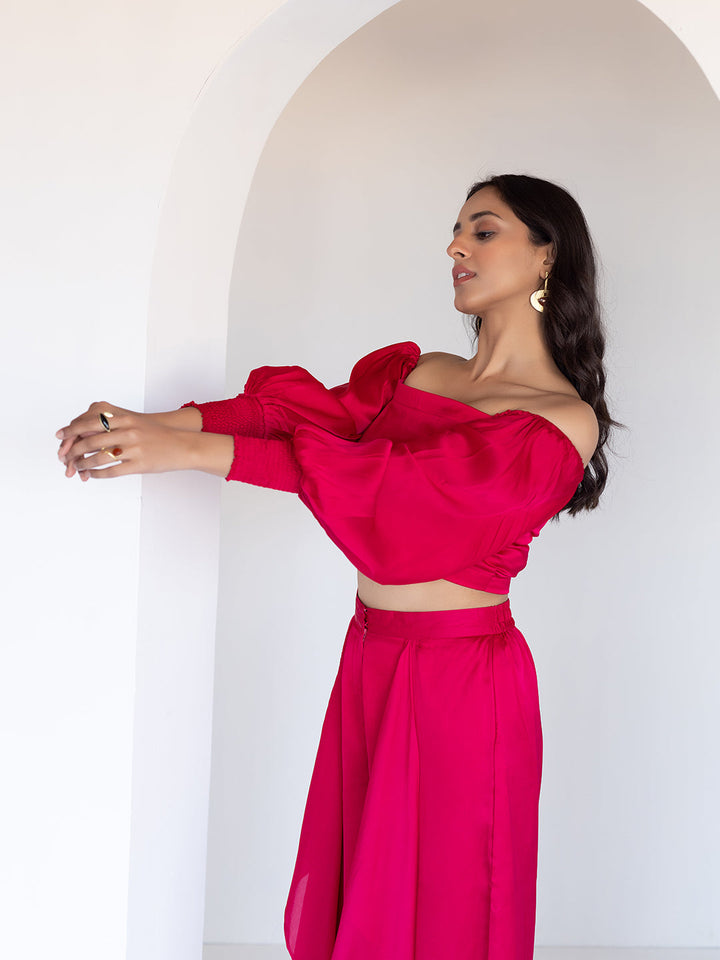 Rose Silk Co-Ord Set  - By Ragavi - qivii