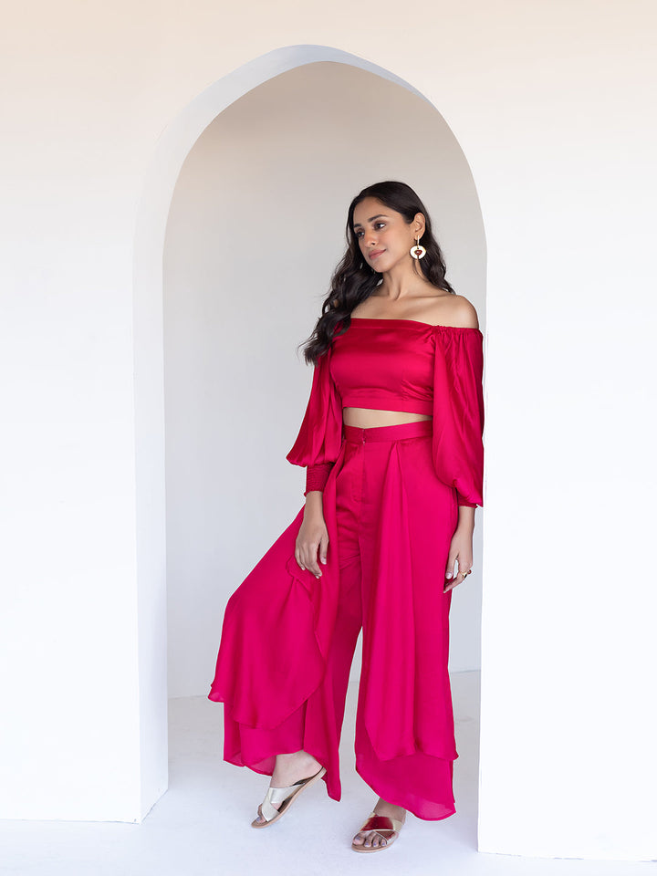 Rose Silk Co-Ord Set  - By Ragavi - qivii