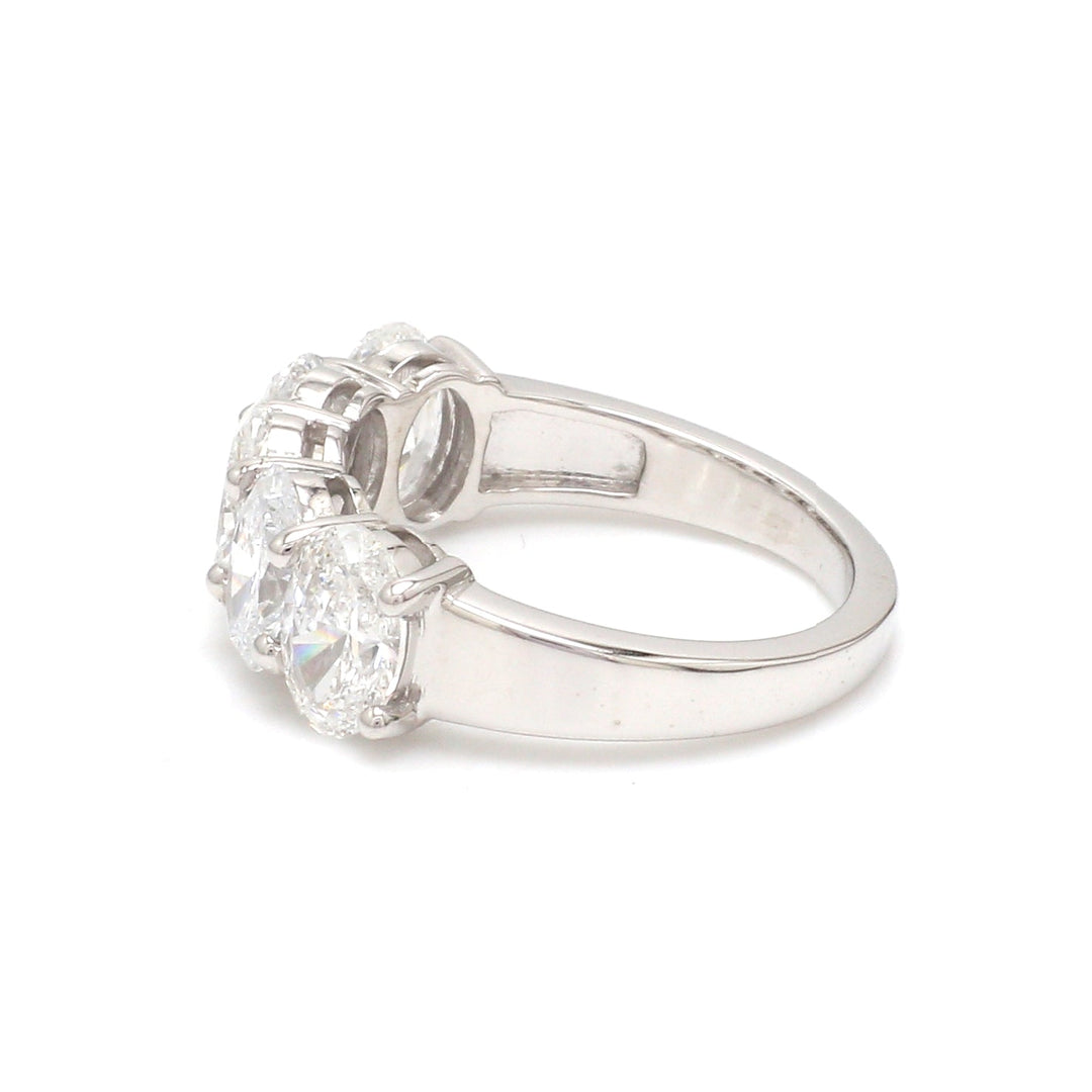 Lab Grown Diamond Oval Cut Half Ring - qivii