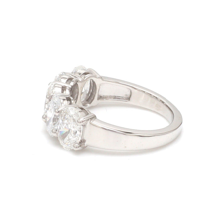 Lab Grown Diamond Oval Cut Half Ring - qivii