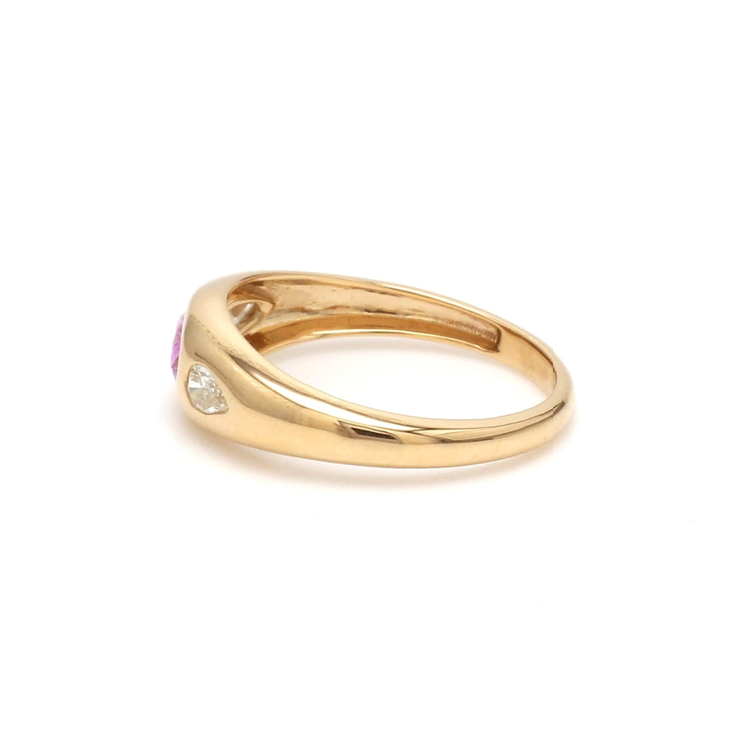 Pink Sapphire Oval Mini Chunky Ring - qivii