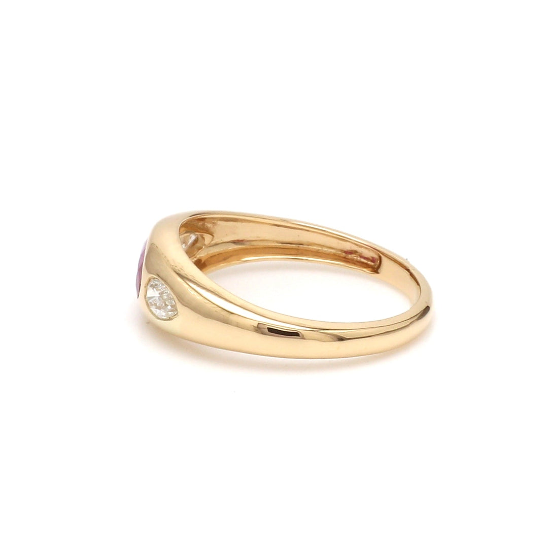 Ruby Oval Mini Chunky Ring - qivii