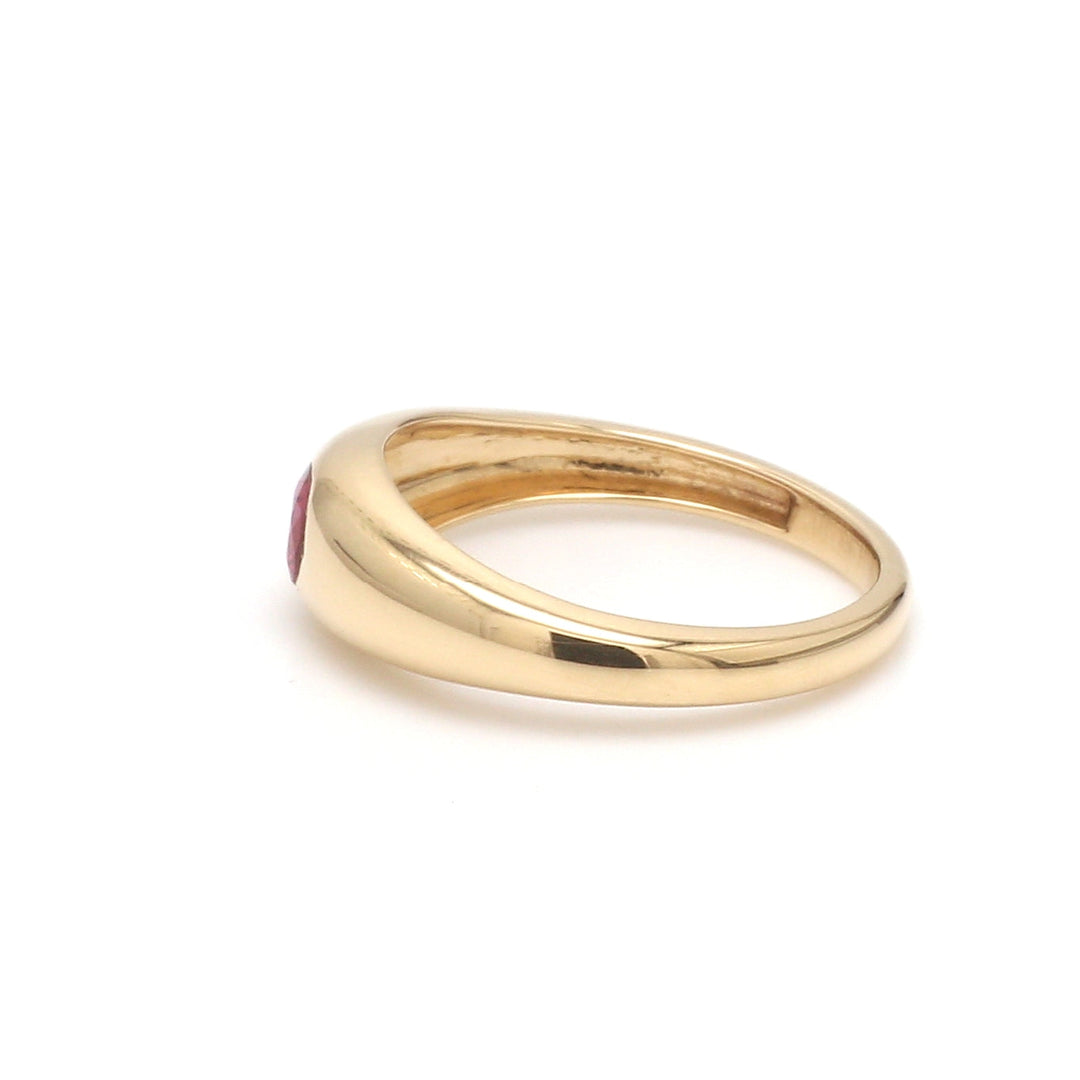 Ruby Cushion Flush Set Mini Chunky Ring - qivii