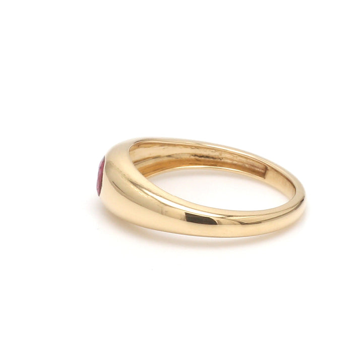 Ruby Cushion Flush Set Mini Chunky Ring - qivii