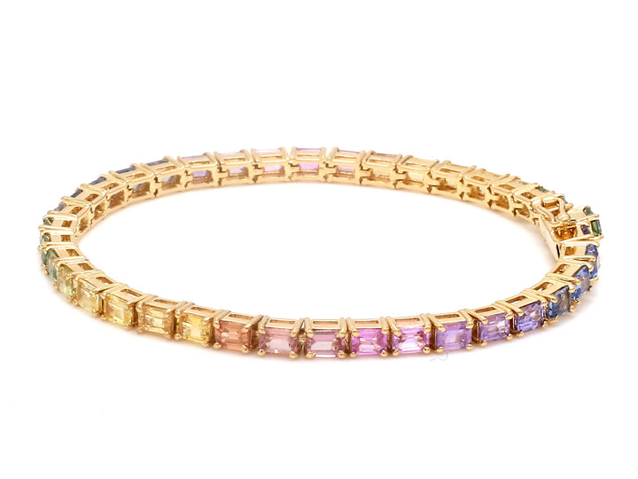 Rainbow Sapphire Small Octagon Pastel Bracelet - qivii