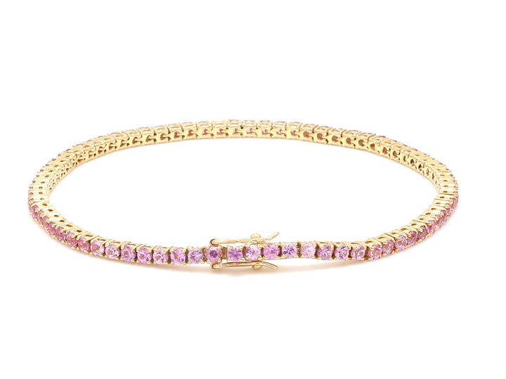 Pink Sapphire 2MM Tennis Bracelet - qivii