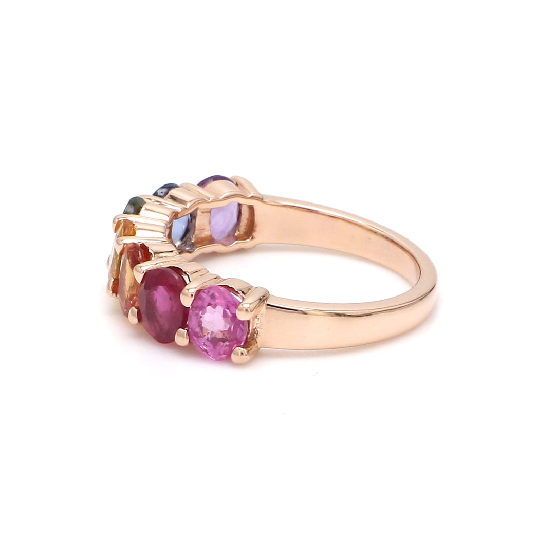 Rainbow Sapphire Seven Stone Ring - qivii