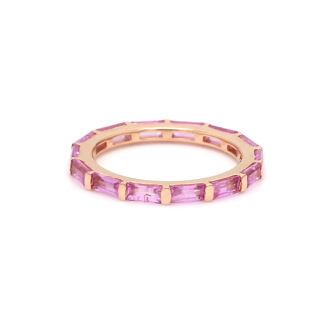 Pink Sapphire Horizontal Baguette Ring - qivii