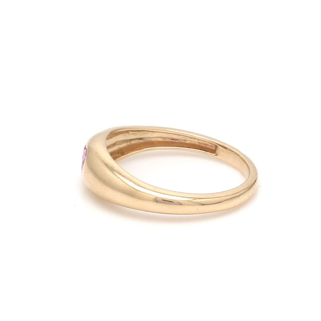 Pink Sapphire Heart Mini Chunky Ring - qivii