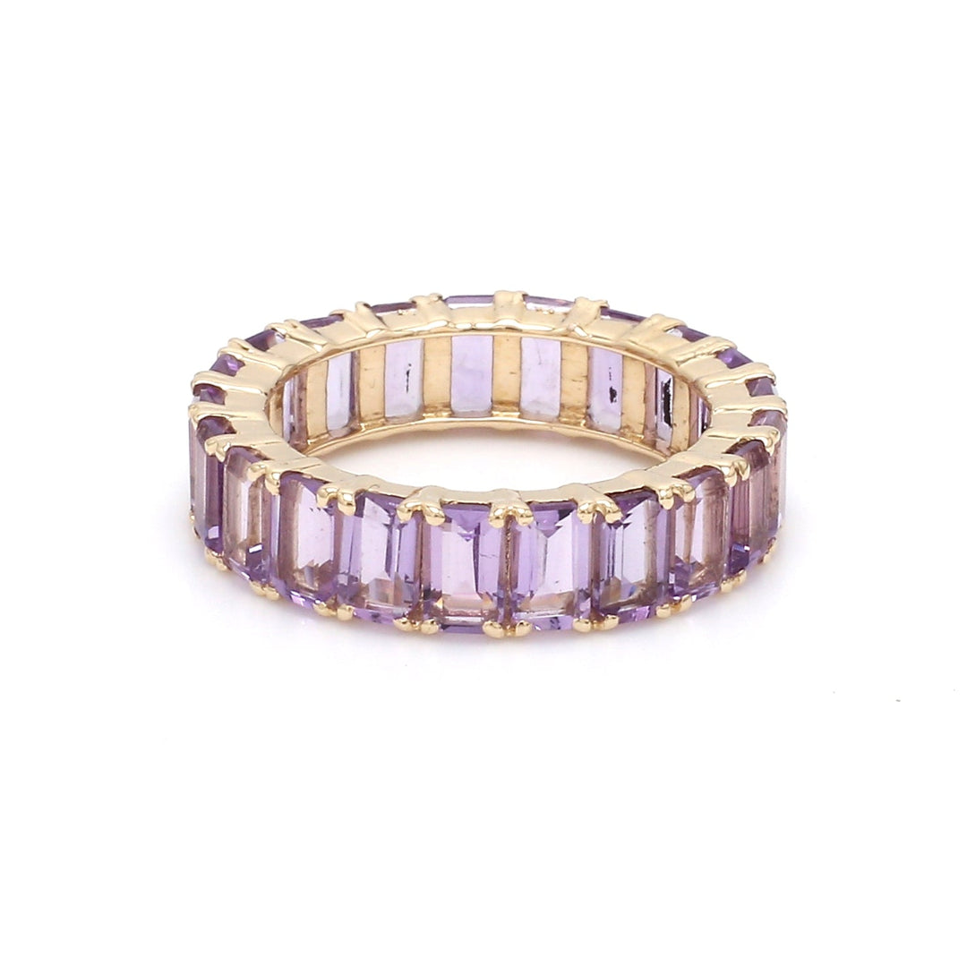 Amethyst Octagon Eternity Band Ring - qivii