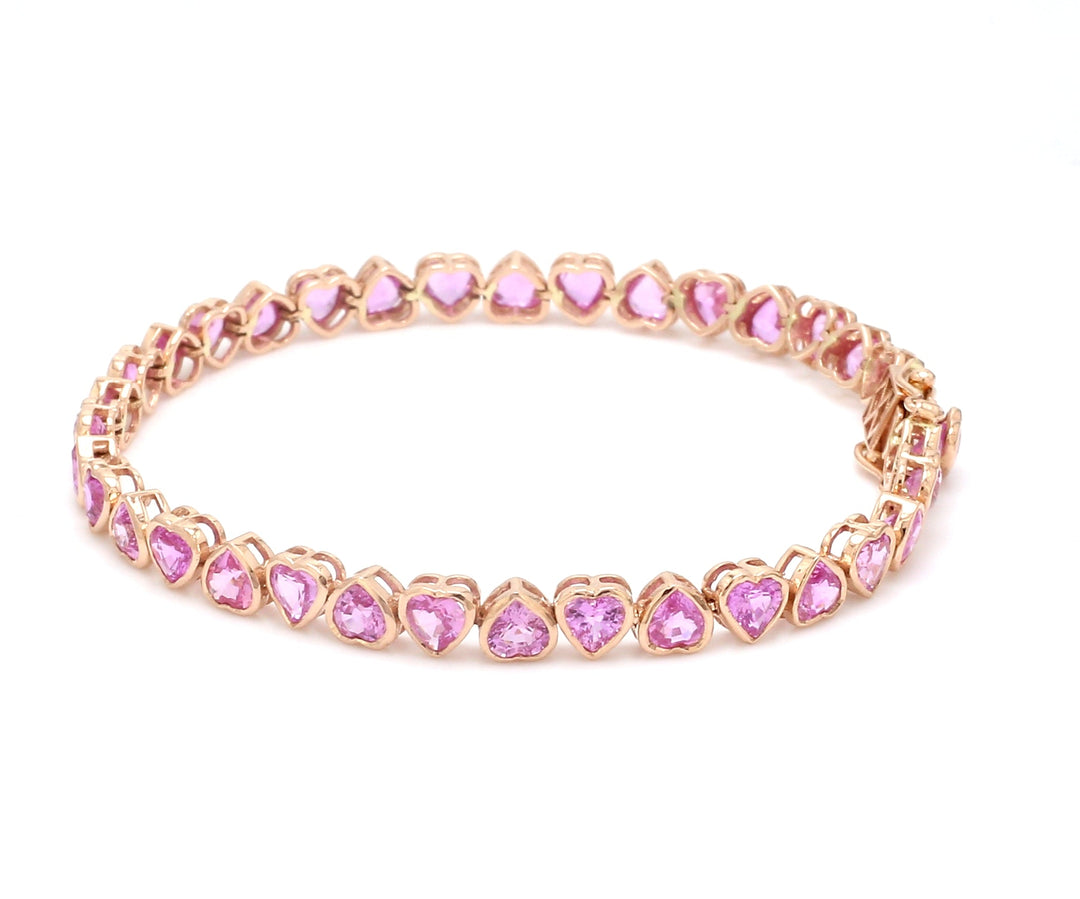 Pink Sapphire Heart Bracelet - qivii