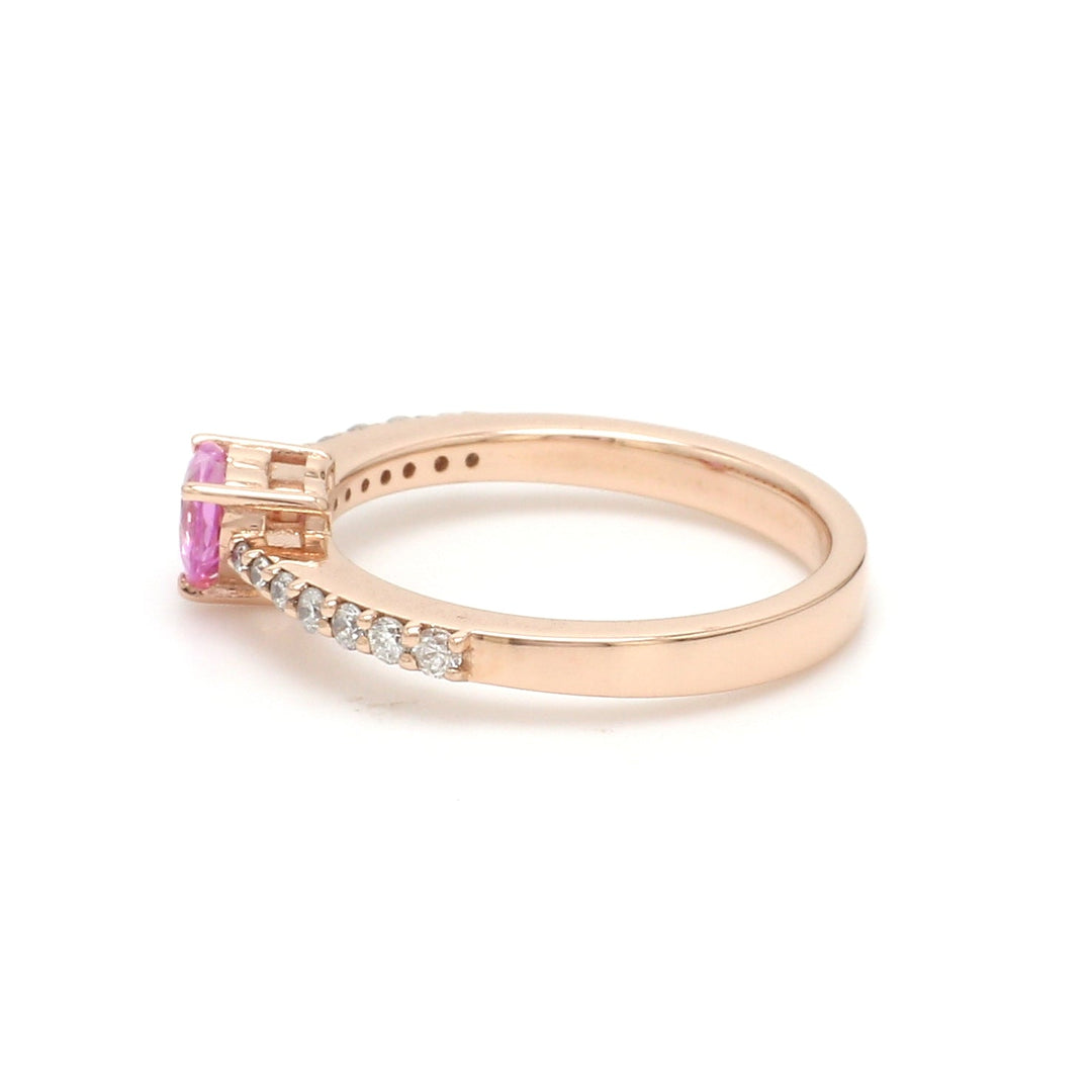 Pink Sapphire Heart Solitaire Ring - qivii