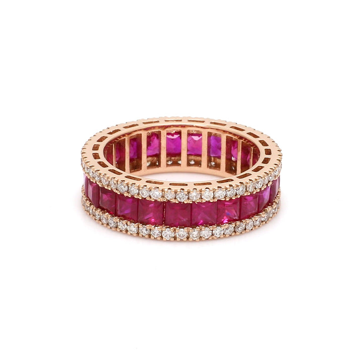 Ruby Princess Cut Diamond Ring - qivii