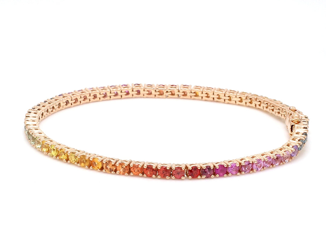 Rainbow Sapphire 2.50 MM Tennis Bracelet - qivii