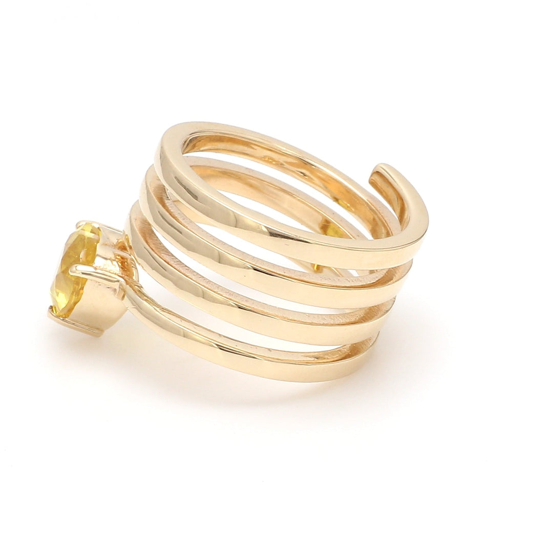 Yellow Sapphire Spiral Ring - qivii