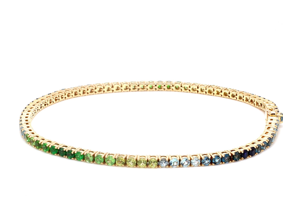 Blue Green Ombre 2MM Round Bracelet - qivii