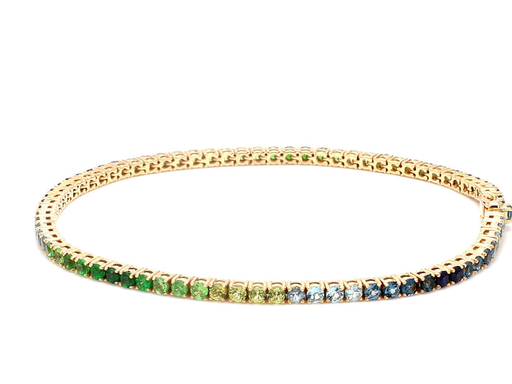 Blue Green Ombre 2MM Round Bracelet - qivii