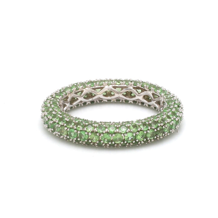 Tsavorite Round Pave Ring - qivii