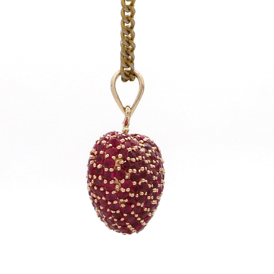 Ruby Heart Pave Pendant - qivii
