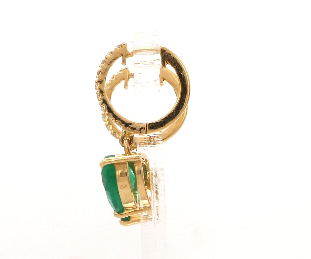 Emerald Heart Dangle Earrings - qivii