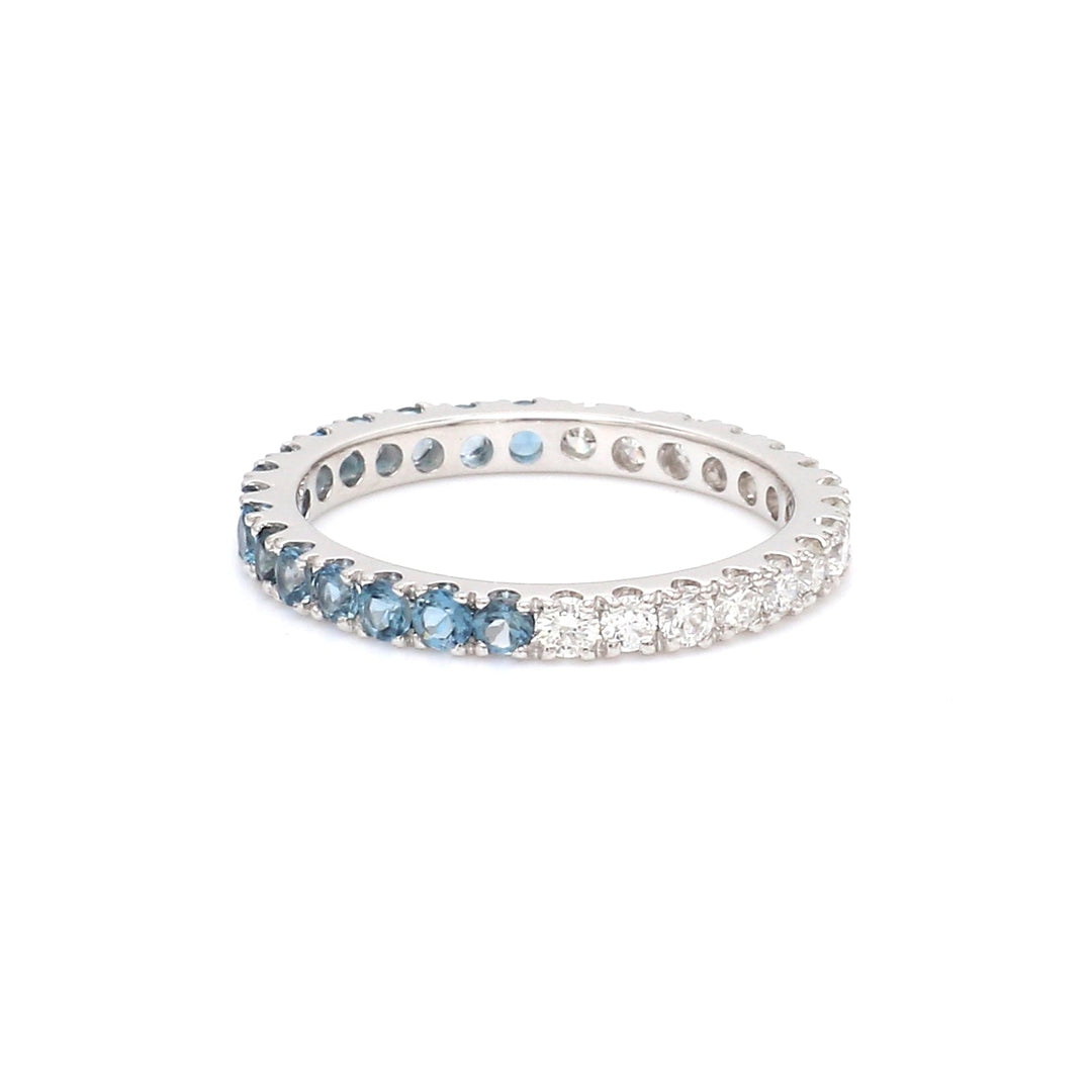 Topaz Diamond Half & Half Ring - qivii