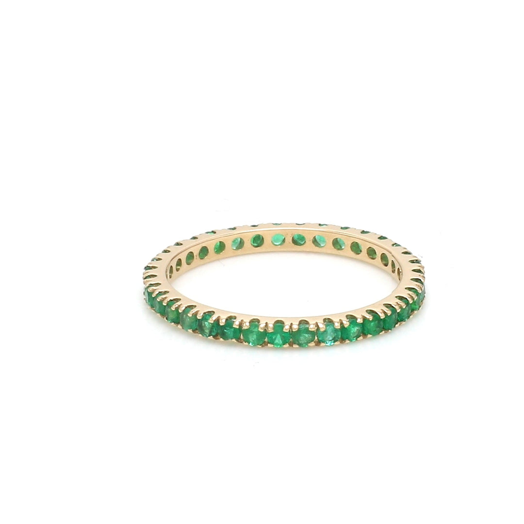 Emerald Round Thin Ring - qivii