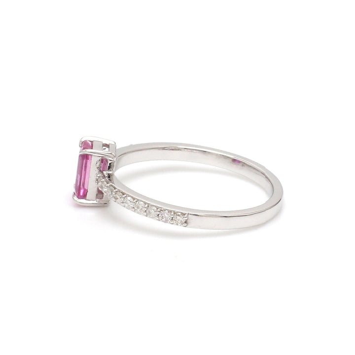 Pink Sapphire Octagon Diamond Ring - qivii