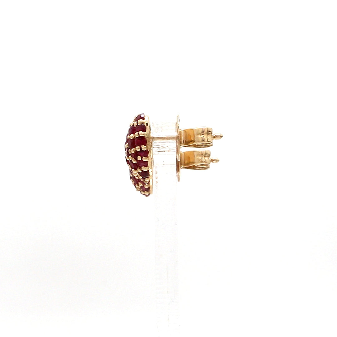 Ruby Heart Pave Studs - qivii