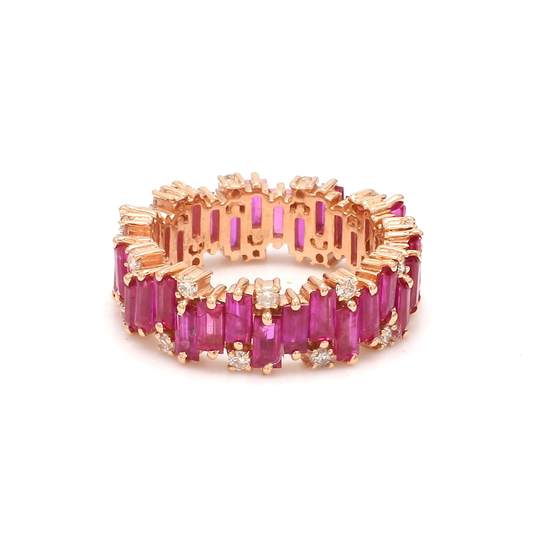 Ruby Baguette and Diamond Ring - qivii