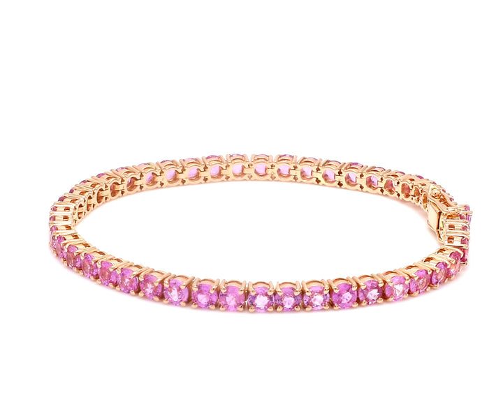 Pink Sapphire 3.50MM Round Bracelet - qivii