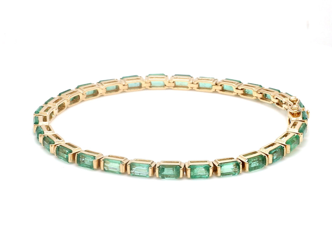 Emerald Octagon Bar Set Bracelet - qivii