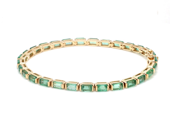 Emerald Octagon Bar Set Bracelet - qivii