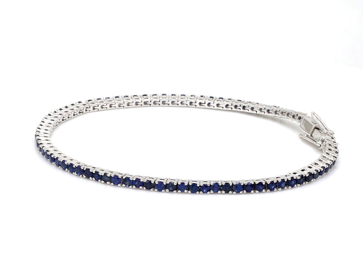 Blue Sapphire 2MM Round Bracelet - qivii