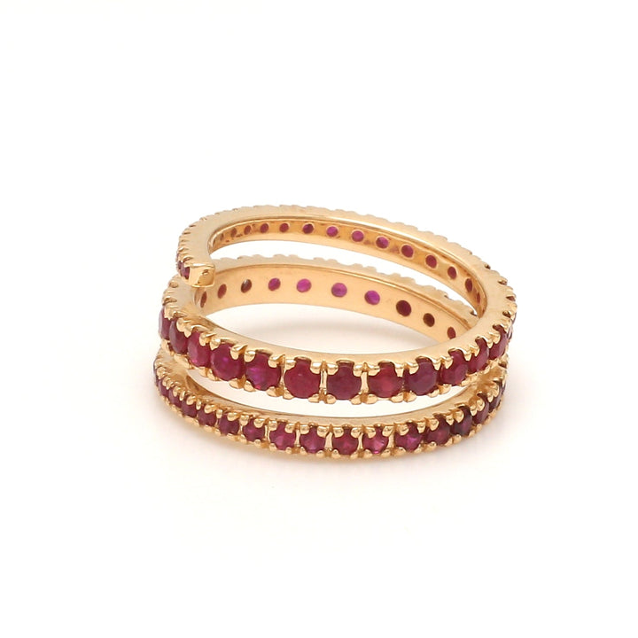 Ruby Round Spiral Ring - qivii