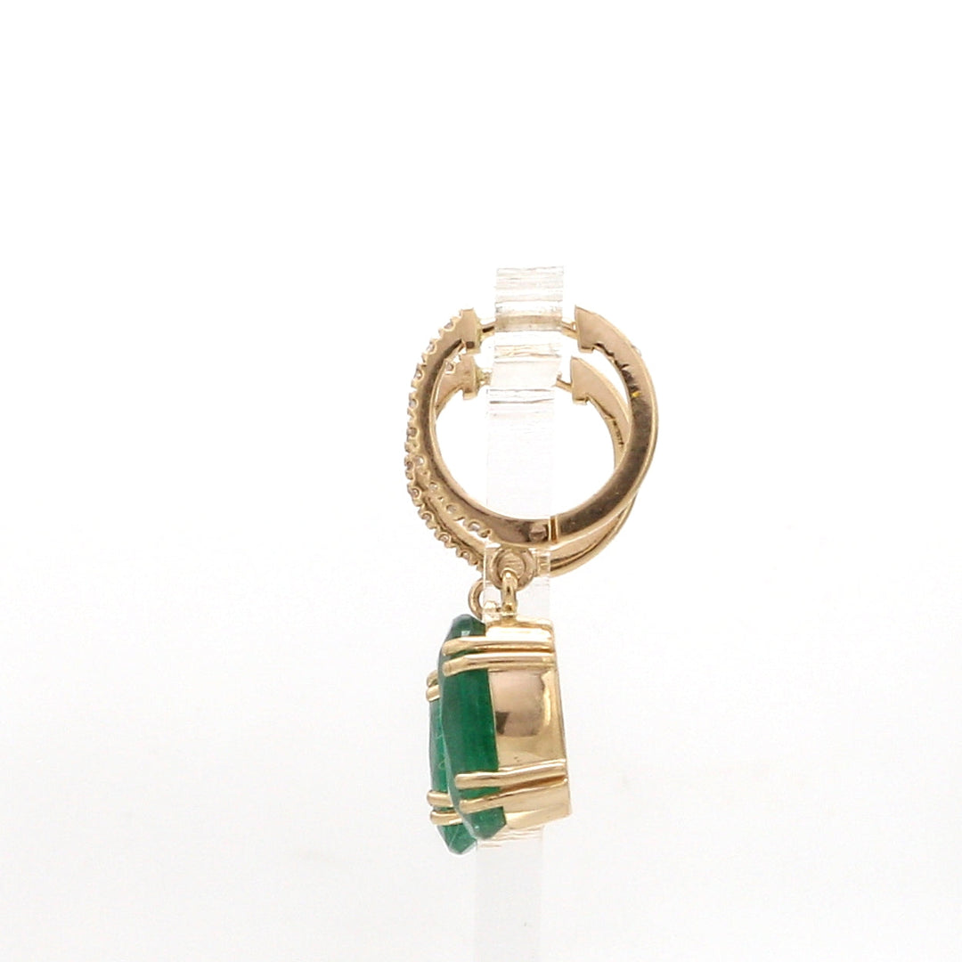 Emerald Oval Diamond Earrings - qivii