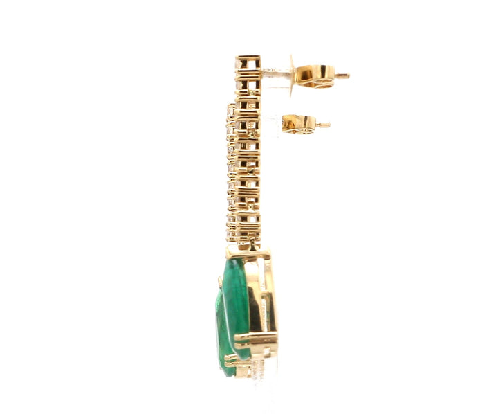 Emerald Pear Diamond Earrings - qivii