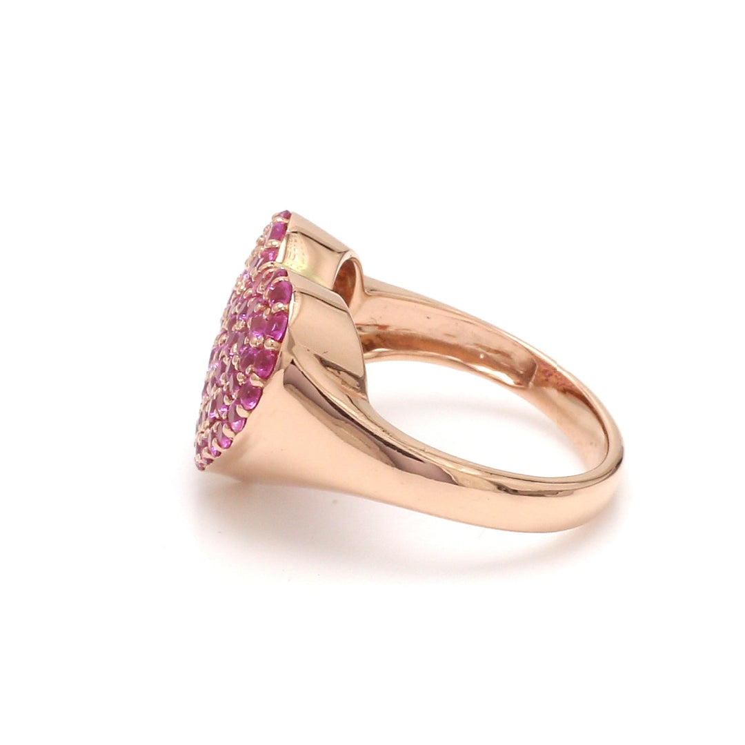 Pink sapphire heart Ring - qivii