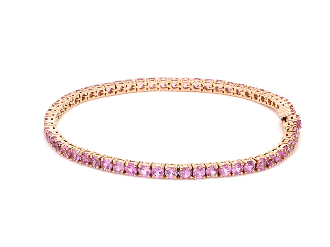 Pink Sapphire 2.50MM Round Bracelet - qivii