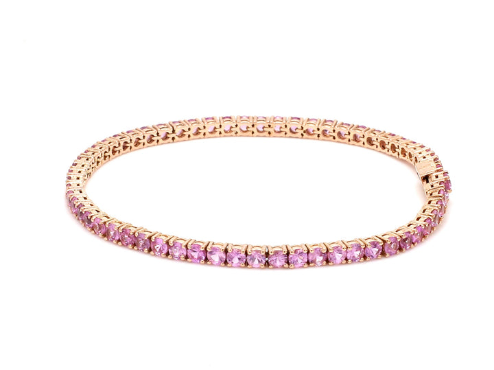 Pink Sapphire 2.50MM Round Bracelet - qivii